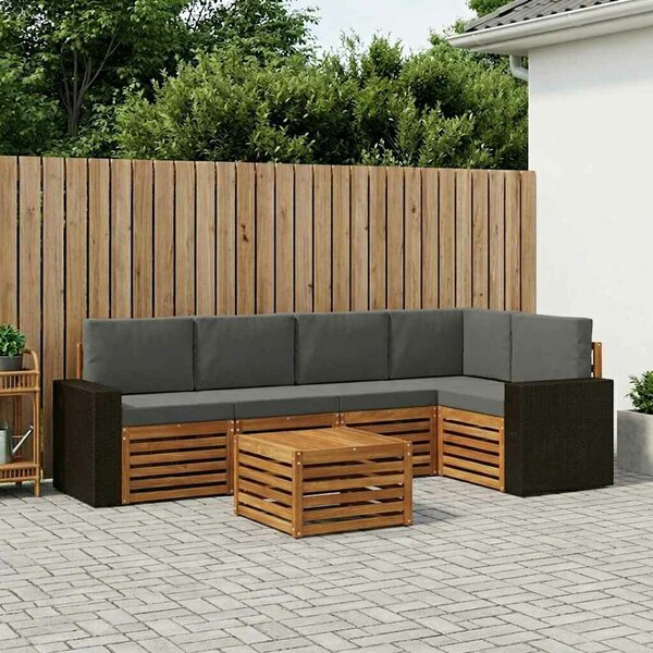 Szegmentált kanapé szett párnával 6 pcs Természetes és antracit