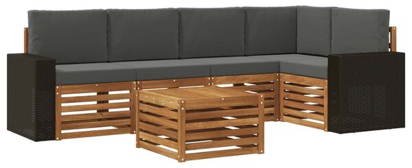Szegmentált kanapé szett párnával 6 pcs Természetes és antracit