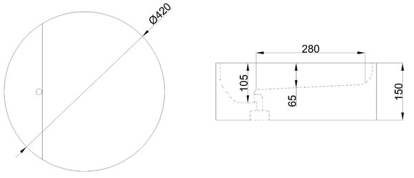 Invena Elara, kerek, pultra szerelhető mosdó 425×425×145 mm, fényes fehér, INV-CE-03-O42-Y Leták: https://cloud.invena.pl/s/nnXaZKg3crBrRkz/download?path=%2FPliki%20do%20strony%20www%2FCE-03-O42-Y/Inne/CE-03-O42-Y-ulotka-ENG…