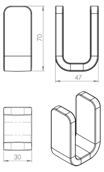 Gedy Gedy, OUTLINE akasztó, króm, 322613