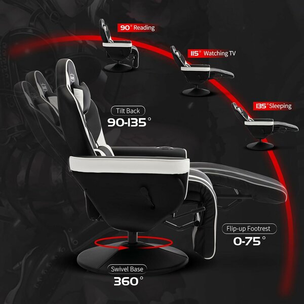 Ergonomikus Gamer Szék Lábtartóval és Zsebbel Kényelmes Fekete XL — számítógépes szék, irodai szék, gamer szék, lábtartós fotel, gamer bútor, munka szék, forgószék
