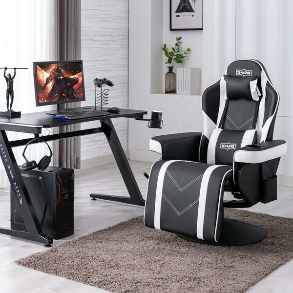 Ergonomikus Gamer Szék Lábtartóval és Zsebbel Kényelmes Fekete XL — számítógépes szék, irodai szék, gamer szék, lábtartós fotel, gamer bútor, munka szék, forgószék