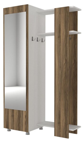 Antre Mirrored Coat Stand White-Walnut