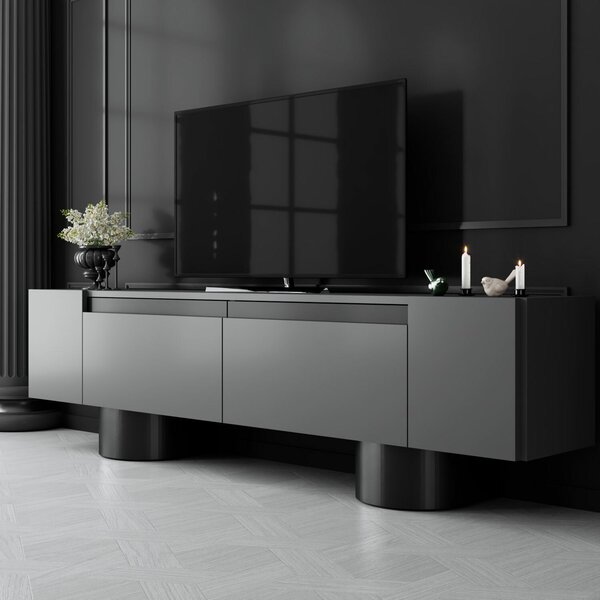 Hanah Home TV Stand Anthracite Black Bohem - Anthracite, Black