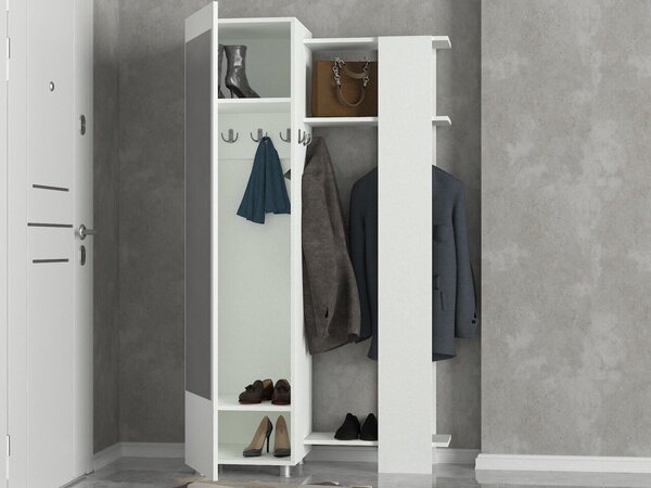 Antre Mirrored Coat Stand White