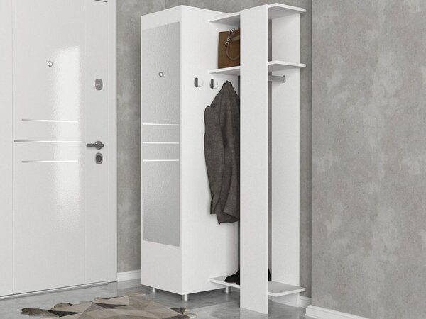 Antre Mirrored Coat Stand White
