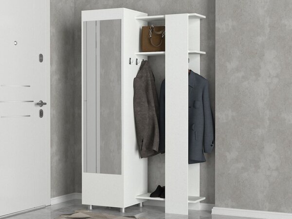 Antre Mirrored Coat Stand White