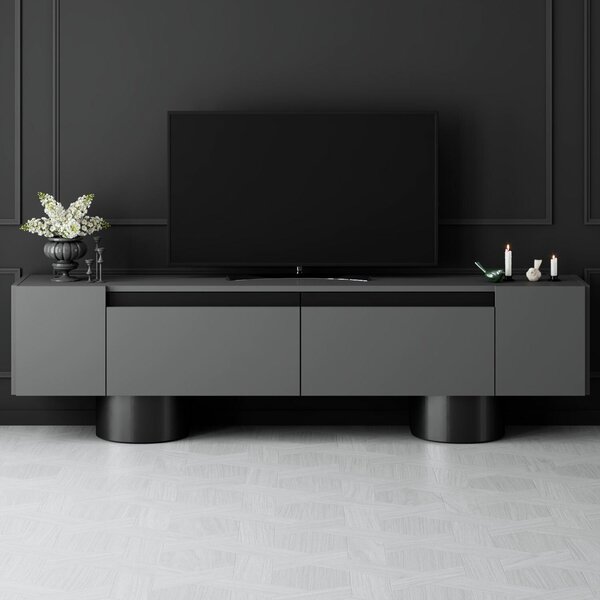 Hanah Home TV Stand Anthracite Black Bohem - Anthracite, Black