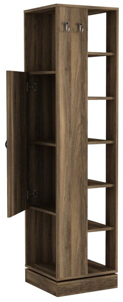 Roll Mirrored Coat Stand Walnut