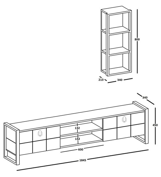 Exclusive Lost Iron Tv Unit Walnut