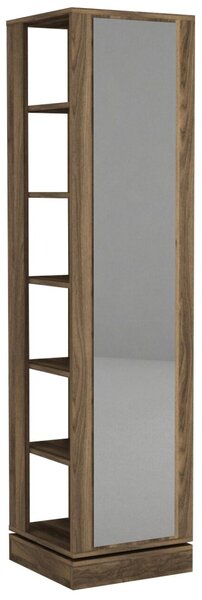 Roll Mirrored Coat Stand Walnut