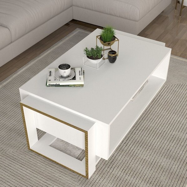Bianco Coffee Table White - Gold