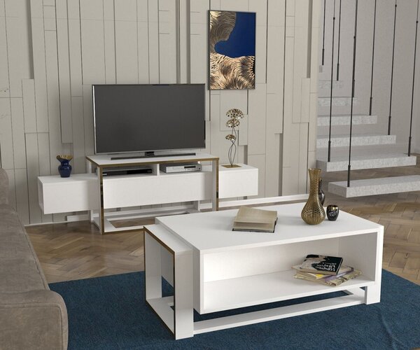 Bianco Coffee Table White - Gold