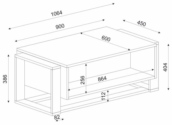 Bianco Coffee Table White - Gold