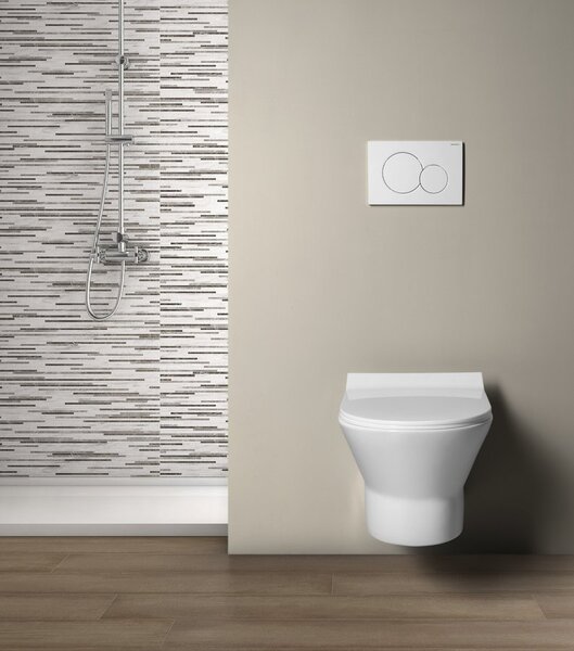 Bruckner Bruckner, IMOGEN fali WC-csésze, perem nélküli, 36x50cm, fehér, 201.508.0