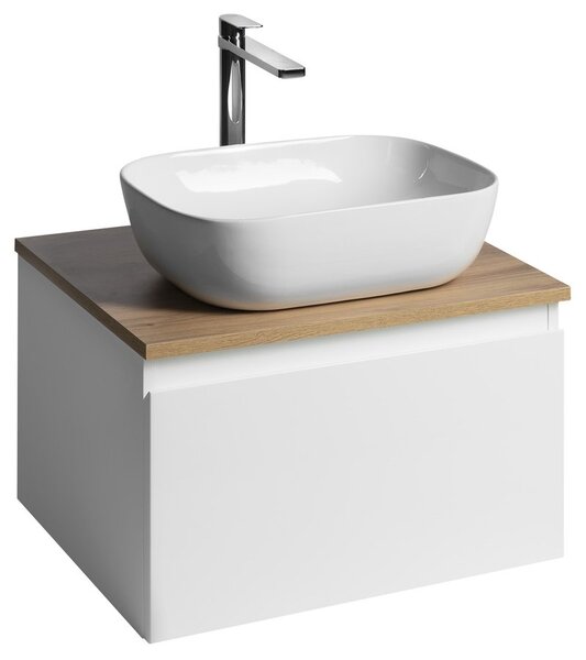 Aqualine Aqualine, ALTAIR szekrény felsővel 58 cm, fehér/emporio tölgy, AI263-02