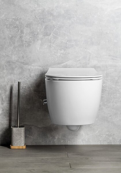 Isvea Isvea, SENTIMENTI CLEANWASH fali WC-csésze, beépített szeleppel és bidézuhannyal, perem nélküli, 36x51cm, fehér, 10ARS1101I