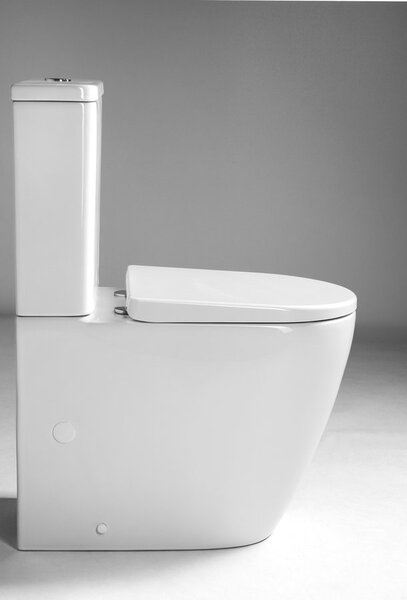 Sapho Sapho, TURKU kombi WC, Vortex Rimless, alsó/hátsó lefolyó, fehér, PC104V