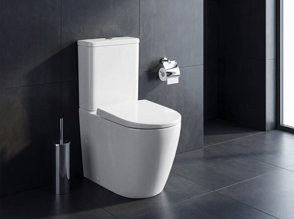 Sapho Sapho, TURKU kombi WC, Vortex Rimless, alsó/hátsó lefolyó, fehér, PC104V