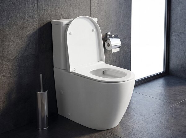Sapho Sapho, TURKU kombi WC, Vortex Rimless, alsó/hátsó lefolyó, fehér, PC104V