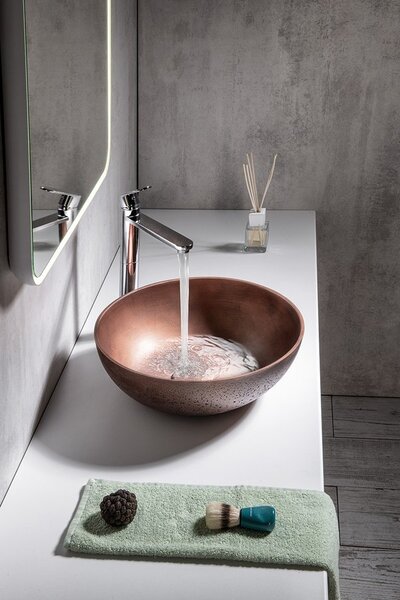 Sapho Sapho, FORMIGO beton pultra szerelhető mosdó, átmérő 39cm, matt réz, FG320