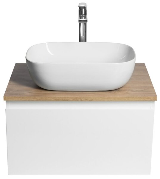 Aqualine Aqualine, ALTAIR szekrény felsővel 62,5 cm, fehér/emporio tölgy, AI267-02