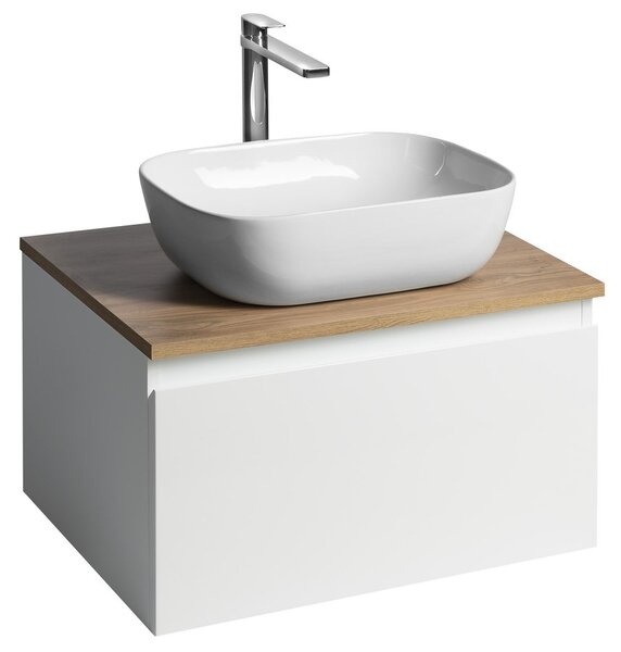 Aqualine Aqualine, ALTAIR szekrény felsővel 62,5 cm, fehér/emporio tölgy, AI267-02