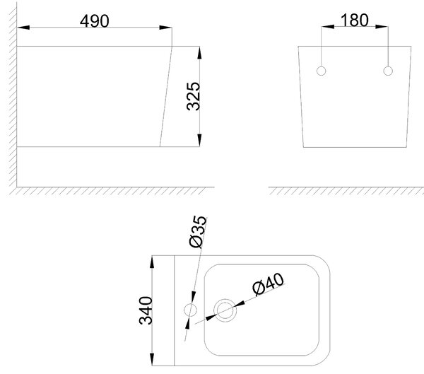 Invena Invena, BIDET WISZĄCY FLORINA, BIAŁY, INV-CB-94-001-L