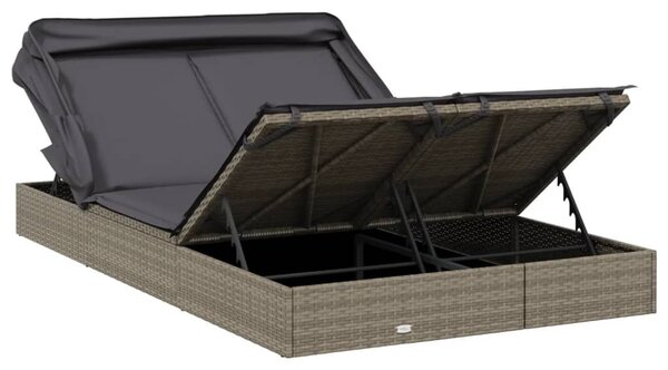 VidaXL Két Személyes Napozóágy - Polyrattan - 213x118x97 cm