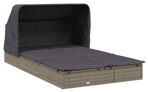VidaXL Két Személyes Napozóágy - Polyrattan - 213x118x97 cm