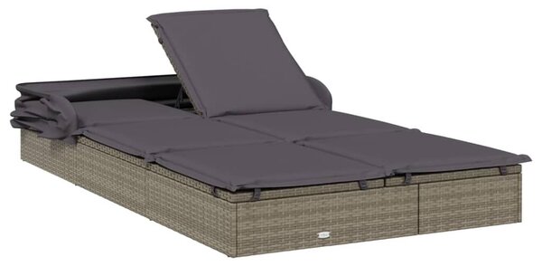VidaXL Két Személyes Napozóágy - Polyrattan - 213x118x97 cm
