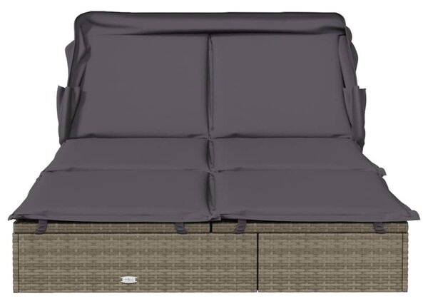 VidaXL Két Személyes Napozóágy - Polyrattan - 213x118x97 cm