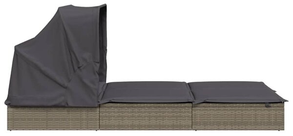 VidaXL Két Személyes Napozóágy - Polyrattan - 213x118x97 cm