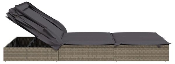 VidaXL Két Személyes Napozóágy - Polyrattan - 213x118x97 cm