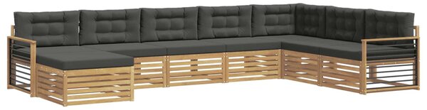 Kültéri kanapé szett párnával 8 pcs Fehér és Antracitszürke