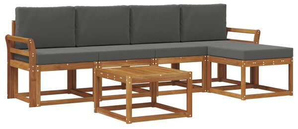 Kültéri kanapé szett párnával 6 pcs Természetes és antracit