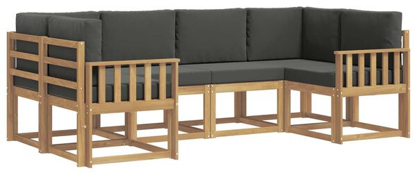 Kültéri kanapé szett párnával 6 pcs Fehér és Antracitszürke