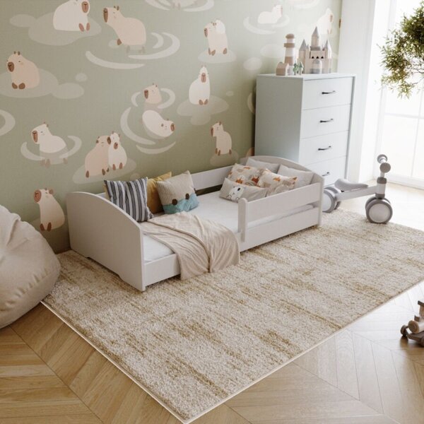 Montessori gyermekágy LEO 160x80 - alacsony ágy matraccal és korláttal