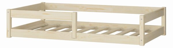 Padlóágy 180x80 Nordi - természetes fa Montessori, gyerekágy korlátos, gyermekágy