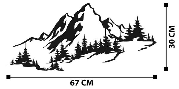 Fém fali dekoráció, Mountain 3