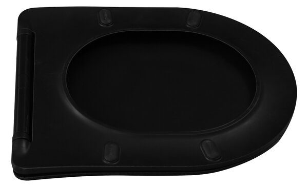 Invena Tavro, fali WC-csésze 490x360x350 mm + WC-ülőke, QFS, matt fekete, INV-CE-71-005-Y