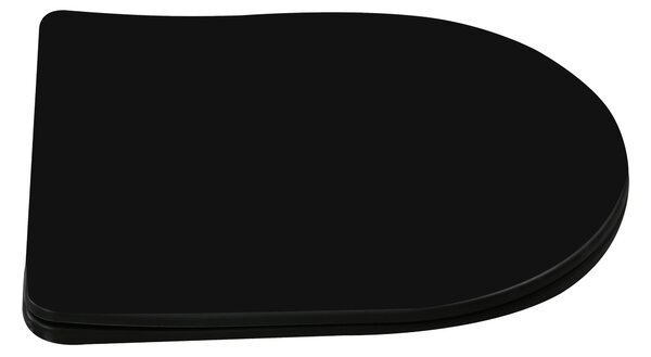 Invena Tavro, fali WC-csésze 490x360x350 mm + WC-ülőke, QFS, matt fekete, INV-CE-71-005-Y