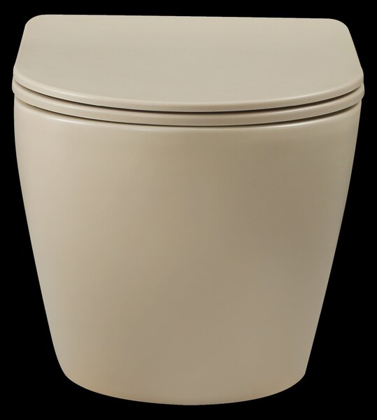 Invena Tavro, fali WC-csésze 490x360x350 mm + WC-ülőke, QFS, bézs-cappuccino, INV-CE-71-008-Y