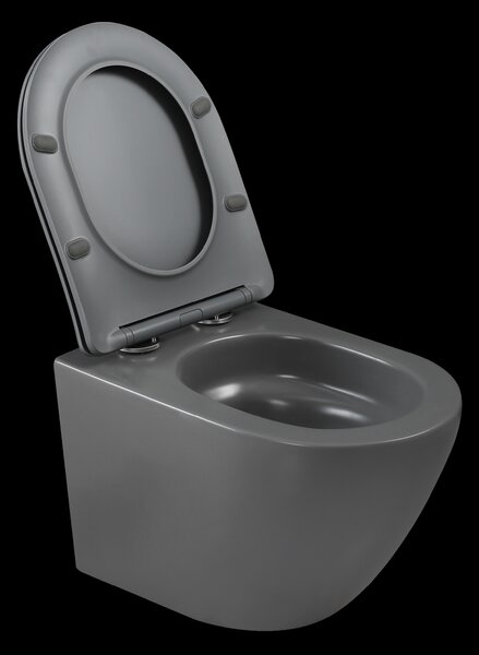Invena Tavro, fali WC-csésze 490x360x350 mm + WC-ülőke, QFS, szürke, INV-CE-71-007-Y