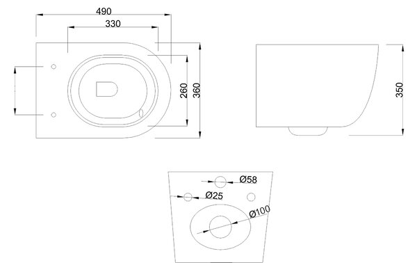 Invena Tavro, fali WC-csésze 490x360x350 mm + WC-ülőke, QFS, szürke, INV-CE-71-007-Y