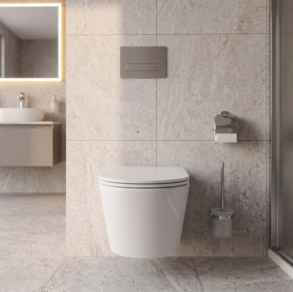 Erga Vento, fali WC-csésze 490x365x365mm, Tornado 2 + lassú záródású WC-ülőke, fehér, ERG-V03-VENTO-TO2-WH