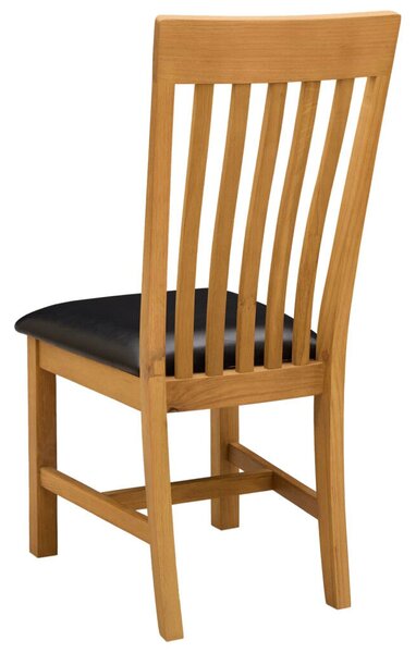 Étkezőszék 2 pcs Tömör Tölgyfa Fekete 45 x 59,5 x 100 cm