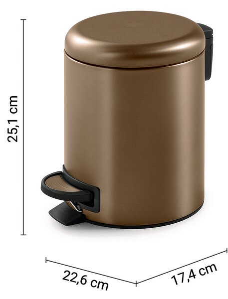 Gedy Gedy, Potty hulladékgyűjtő 3l, lágyan záródó, matt réz, 320982