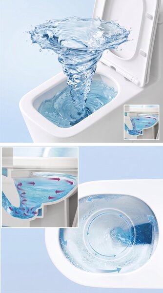 Erga Vento, fali WC-csésze 490x365x365mm, Tornado 2 + lassú záródású WC-ülőke, fehér, ERG-V03-VENTO-TO2-WH