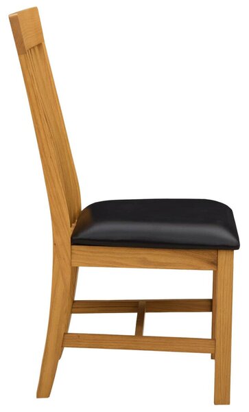 Étkezőszék 2 pcs Tömör Tölgyfa Fekete 45 x 59,5 x 100 cm